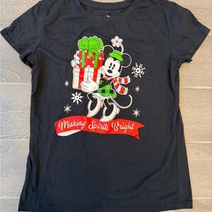 Disney Minnie Mouse Making Spirits Bright Short Sleeve Christmas T-Shirt Size XL